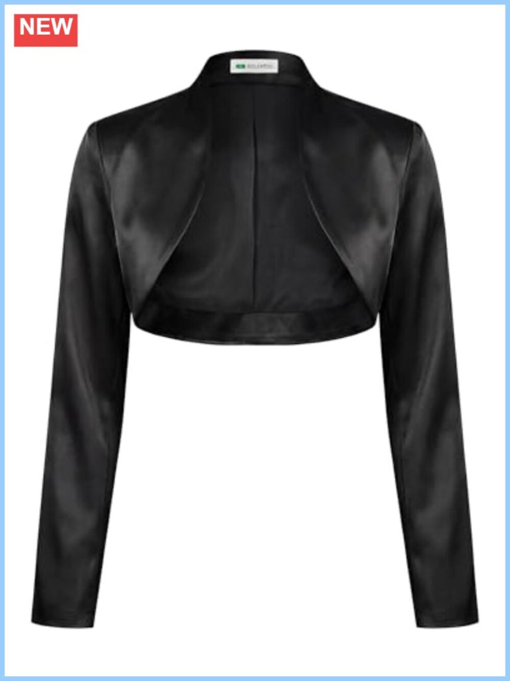 Long Sleeve Satin Bolero Shrug Formal Tailored Fully Lined